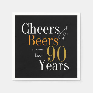 90th Birthday Cheers and Beers Party Napkin