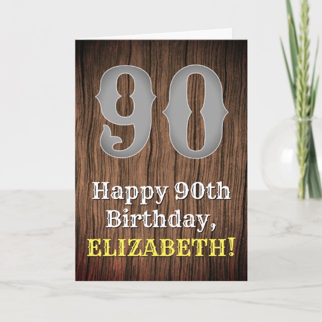 90th Birthday: Country Western Inspired Look, Name Card (Front)