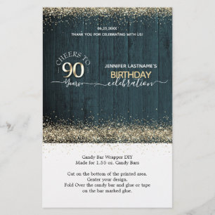 90th Birthday DIY Candy Bar Wrapper