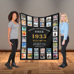 90th Birthday Family Photo Collage 32 Photographs Fleece Blanket<br><div class="desc">Personalized 90th birthday gift fleece blanket with 32 photos of your choice. A wonderful gift idea to commemorate a special birthday for that wonderful person. TOP TIP: If you Pre-crop your photos into a square shape before you upload them you have control of how they look. No problem if you...</div>