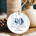 90th Birthday Floral Number Coastal Blue Party Favour Tags<br><div class="desc">90th birthday party favour tags with fully editable wording to personalize as you wish. Design features number 90 decorated with rose buds, flower blooms and foliage in shades of coastal blue and sand. Subtle feminine and elegant design with watercolor floral arrangements, paint splatters and brush strokes. Perfect for 90th birthday...</div>