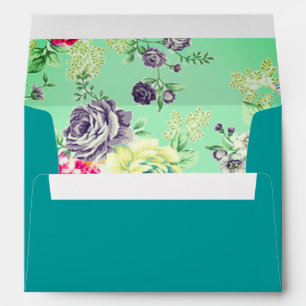 90th Birthday Floral Rose Monogram Gold Envelope