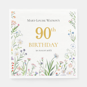 90th birthday garden party Paper Napkin
