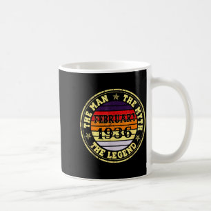 90th Birthday Gift Man Myth Legend February 1936 9 Coffee Mug