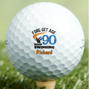 90th Birthday Golf Balls 90 Years Funny Gift Blue