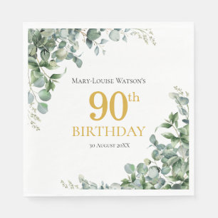 90th birthday greenery Paper Napkin