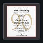 90th Birthday Invitation<br><div class="desc">This classy formal design features a black border with a thin red border, as well as a watermark in the background for the age. If you like the style of this invite but need a different colour scheme please message me. To change the font style, size or colour, click on...</div>