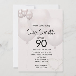 90th Birthday Invitation