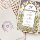 90th Birthday Invitation Art Nouveau Daisies<br><div class="desc">Celebrate the remarkable milestone of 90 years with this enchanting 90th birthday invitation, showcasing Alphonse Mucha's vintage Art Nouveau foliage design. This exquisite invitation is a testament to the guest of honour's incredible journey through life, filled with cherished memories and achievements, parallelling the legendary Czech artist's lasting influence on the...</div>