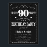 90th Birthday Invitation Chalkboard<br><div class="desc">90th Birthday Invitation Chalkboard. Black and White Background. Adult Birthday. Male Men or Women Birthday. Kids Boy or Girl Lady Teen Teenage Bday Invite. 13th 15th 16th 18th 20th 21st 30th 40th 50th 60th 70th 80th 90th 100th. Any Age. For further customization, please click the "Customize it" button and use...</div>