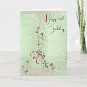 90th Birthday Lily of the Valley Bouquet Card