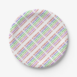 90th Birthday Milestones Paper Plate