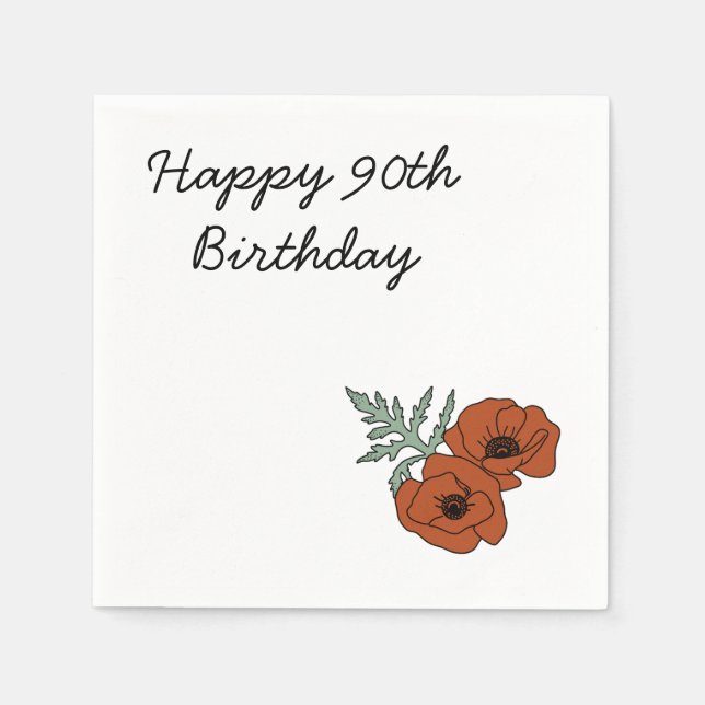 90th Birthday Napkins  (Front)