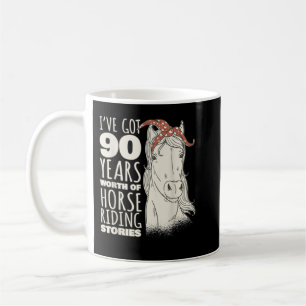 90th Birthday Ninety - 90 Years Old Horse Rider T- Coffee Mug