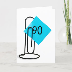 90th Birthday Note On a Paper Clip Card