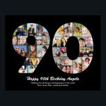 90th Birthday Number 90 Photo Collage Gift Poster<br><div class="desc">Mark years of wonderful memories and adventures with this captivating 90th Birthday Number Photo Collage. This customizable template is the perfect blend of creativity and sentiment, allowing you to create a truly memorable and personalized gift for your loved one's special day. Capture the essence of incredible years in a single...</div>