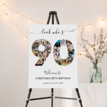 90th Birthday Number 90 Photo Collage Welcome