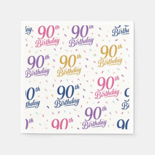 90th Birthday Paper Napkins, Ninety Birthday Party Napkin