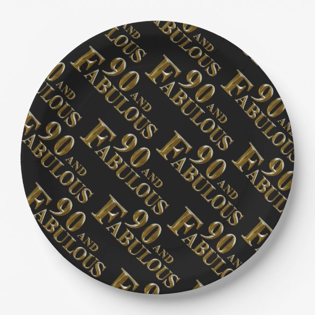 90th Birthday  Paper Plate (Front)