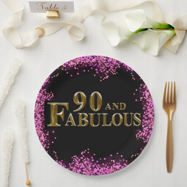 90th Birthday  Paper Plate (Wedding)