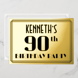 90th Birthday Party: Art Deco Look “90” and Name