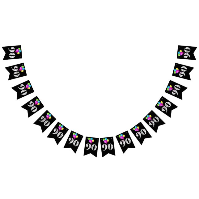 90th birthday party balloons bunting flags (All)