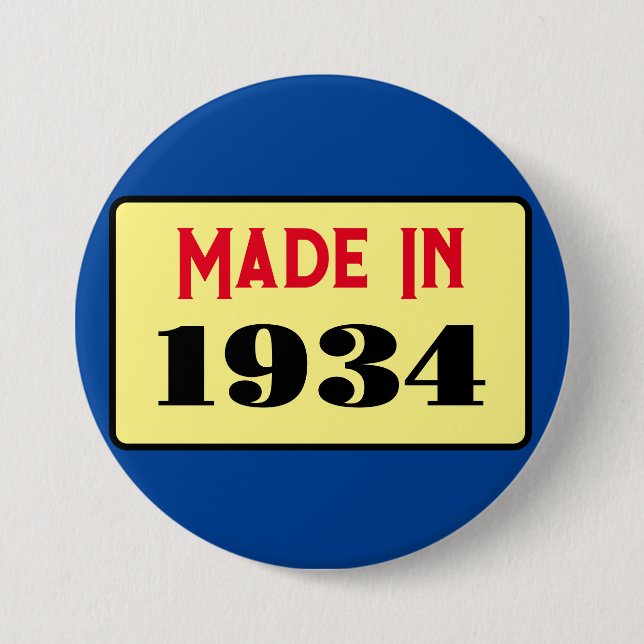 90th Birthday party born 1934 90 pin (Front)