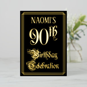 90th Birthday Party — Fancy Script & Custom Name