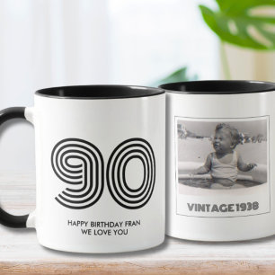 90th Birthday Party Favour Vintage Year Mug