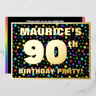 90th Birthday Party — Fun, Colourful Stars Pattern
