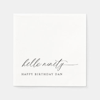 90th Birthday Party Hello 90 Modern Milestone Napkin