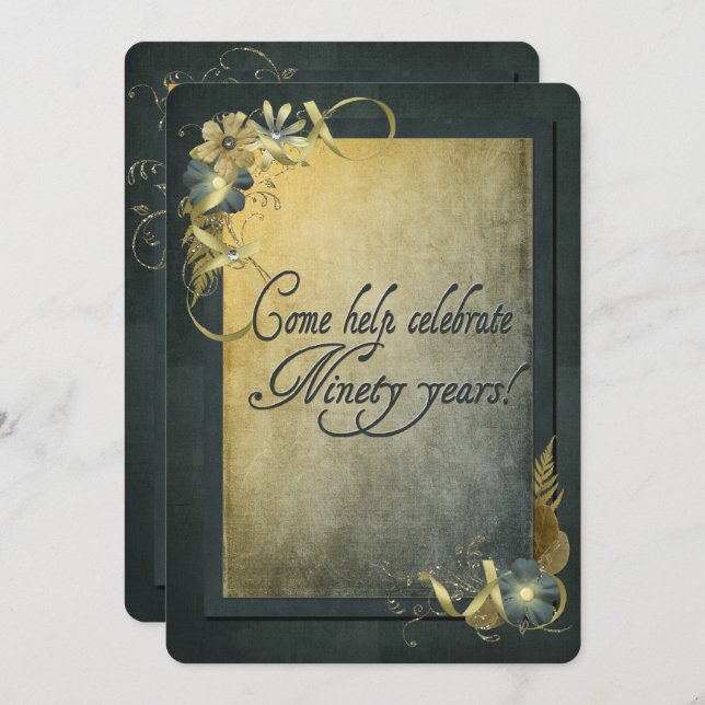 90th Birthday Party Invitation (Front/Back)