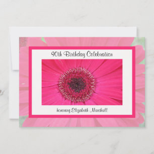 90th Birthday Party Invitation Gerbera Daisy