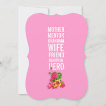 90th Birthday Party Invitation - Mom is a Hero