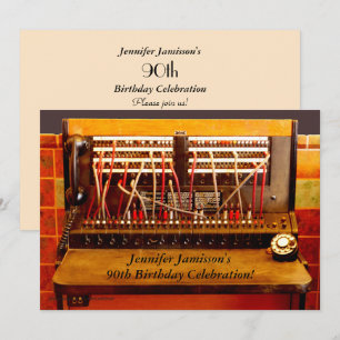 90th Birthday Party Invitation Vintage Switchboard