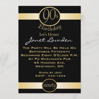 90th Birthday Party Invitations