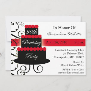 90th Birthday Party Invitations