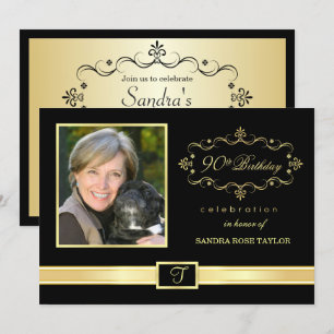 90th Birthday Party Invitations with Photo