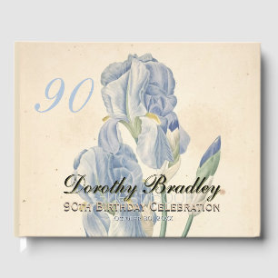 90th Birthday Party Irises Custom Guest Book