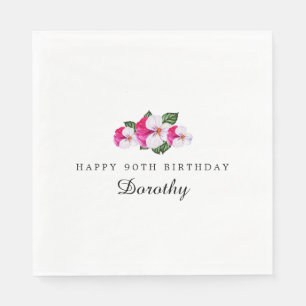 90th Birthday Party Magenta Pink White Custom Napkin