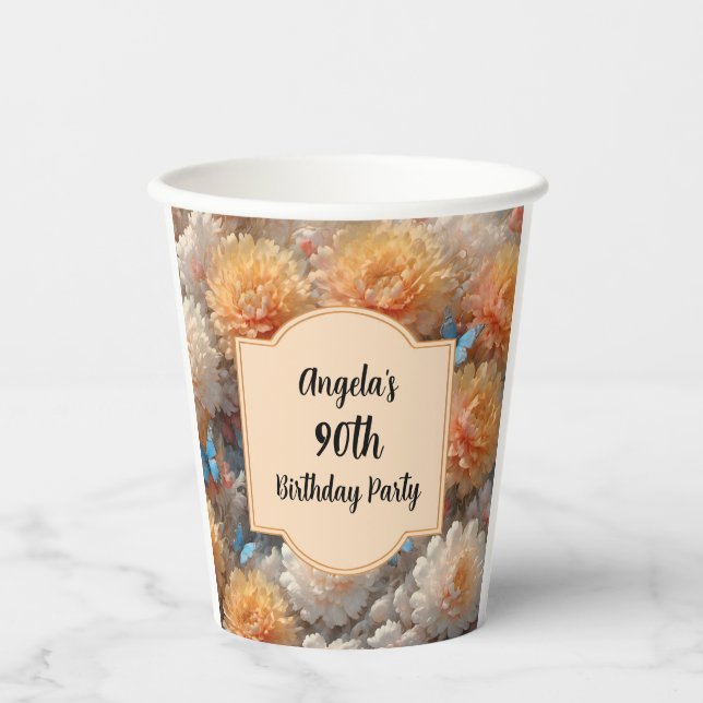 90th Birthday Party Paper Cups (Front)