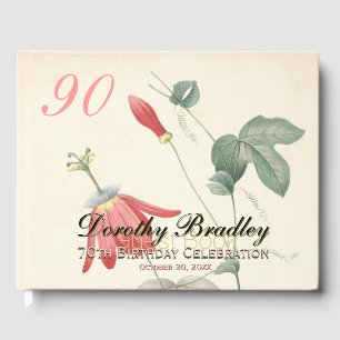 90th Birthday Party Passiflora Custom Guest Book