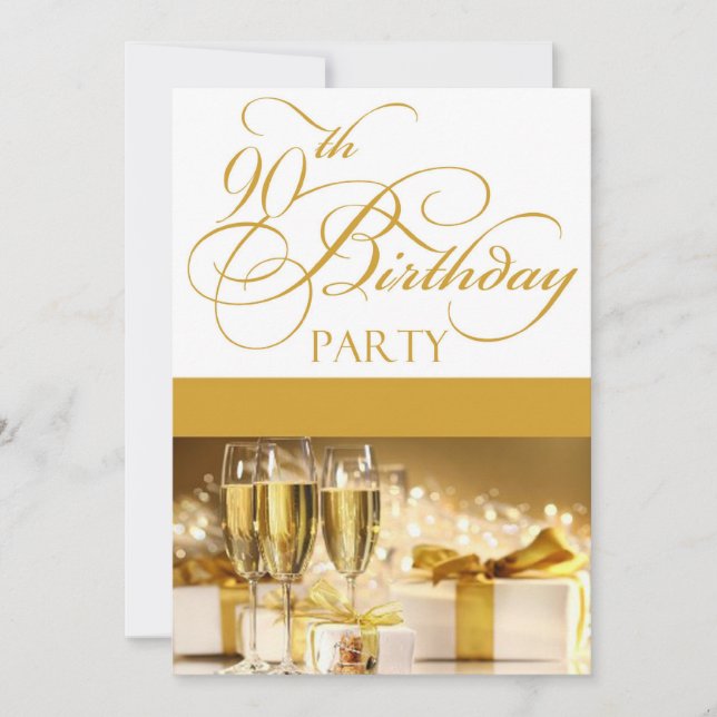 90th Birthday Party Personalized Invitation (Front)