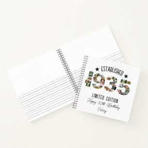 90th Birthday party Photo Collage Established 1935 Notebook