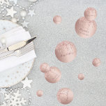 90th birthday party rose gold glitter drips pink confetti<br><div class="desc">Girly and feminine confetti for your 90th birthday party table setting. A rose gold faux metallic, foil looking background decorated with faux rose gold glitter drips. Templates for a date and name/age 90. Dark rose gold coloured letters. Some confetti chips with name and date, others with the text: Happy Birthday...</div>