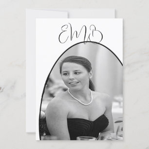 90th Birthday Photo Black White Elegant Birthday Invitation