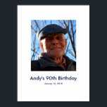 90th Birthday photo custom Sign In Party Board 90<br><div class="desc">90th Birthday photo custom Sign In Party Board. Customize with your own photo and have guest write a personal message. Great birthday memento. Thank you for looking at Happy Foods Design!</div>