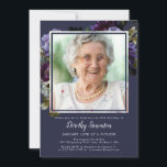 90th Birthday Photo Moody Purple Floral Invitation<br><div class="desc">Moody and mysterious purple roses and peonies set the tone for this elegant 90th birthday party. The white text really pops! Formal but with a modern twist for the woman who has always had a sense of style and loves flowers. This item is part of the Moody Purple Flower collection....</div>