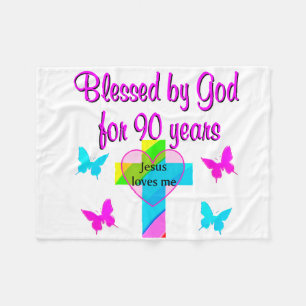 90TH BIRTHDAY PRAYER FLEECE BLANKET