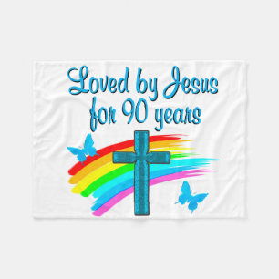 90TH BIRTHDAY PRAYER FLEECE BLANKET